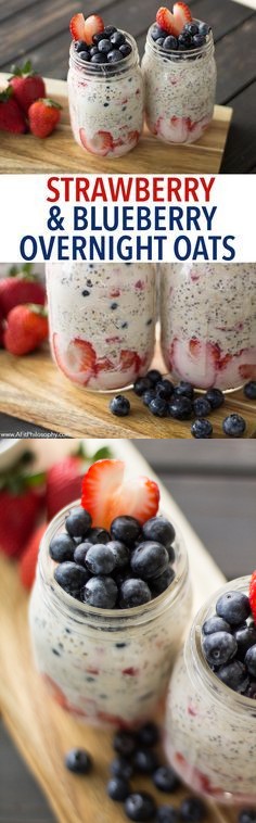 Strawberry Blueberry Overnight Oats