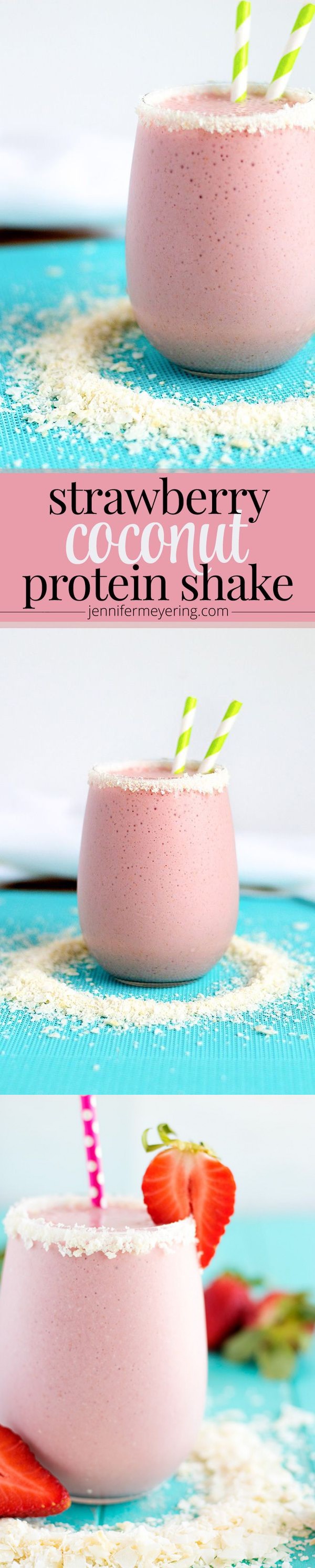 Strawberry Coconut Protein Smoothie