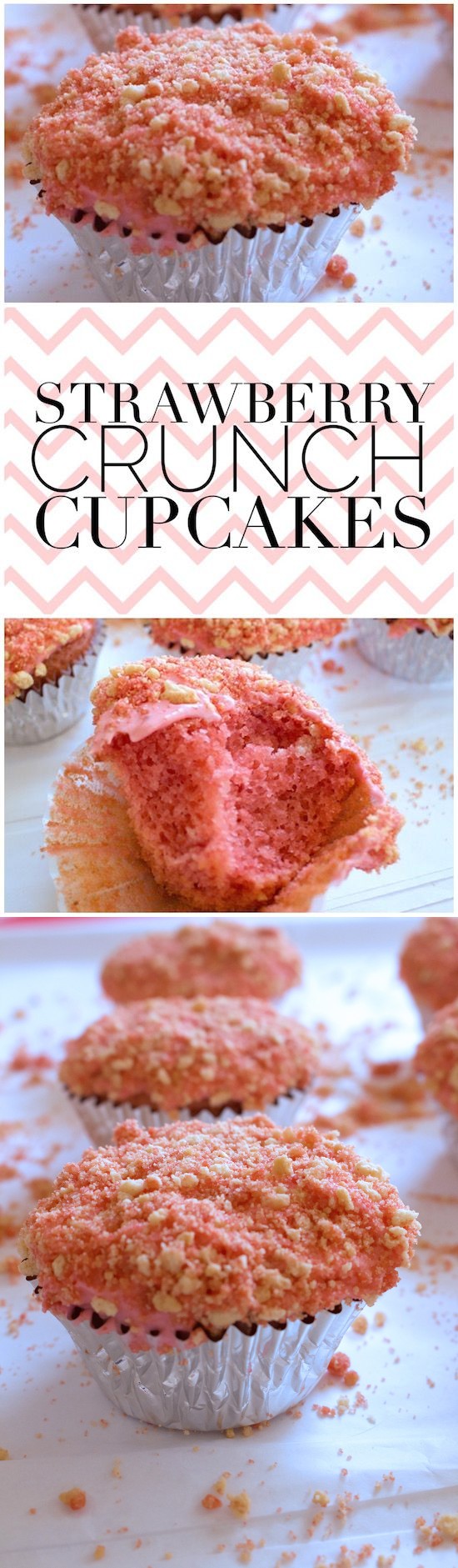 strawberry crunch cup cakes