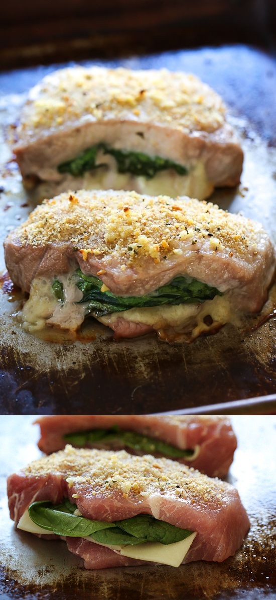 Stuffed Baked Pork Chops with Prosciutto and Mozzarella