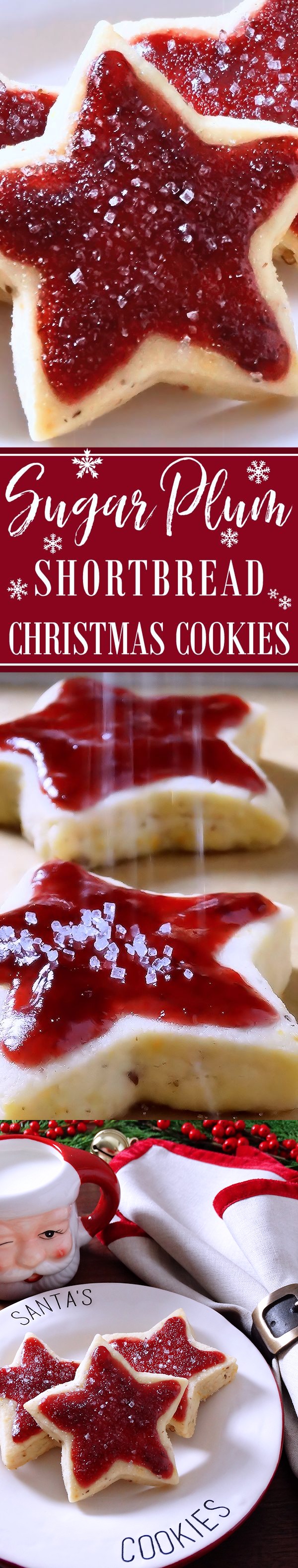 Sugar Plum Shortbread Christmas Cookies