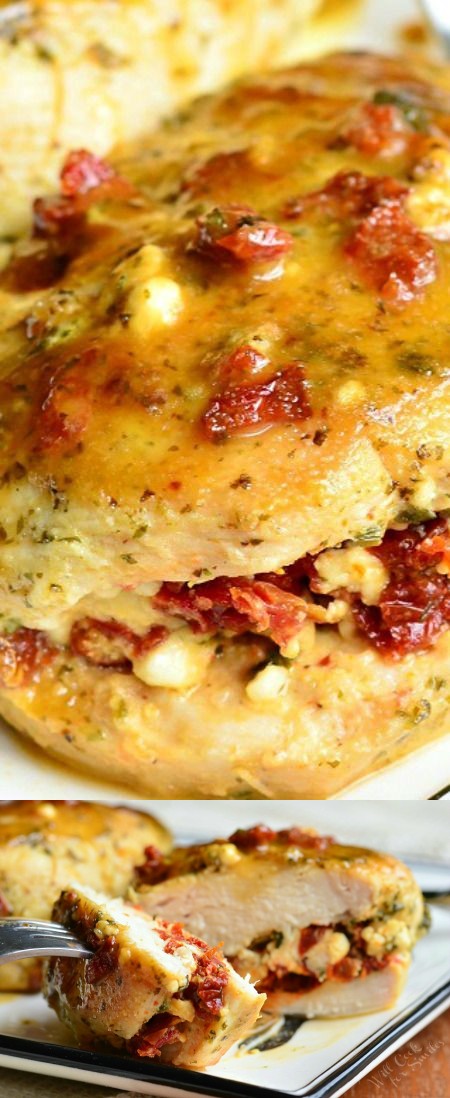 Sun Dried Tomato Feta Stuffed Chicken