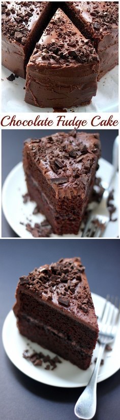 Super Decadent Chocolate Cake with Chocolate Fudge Frosting