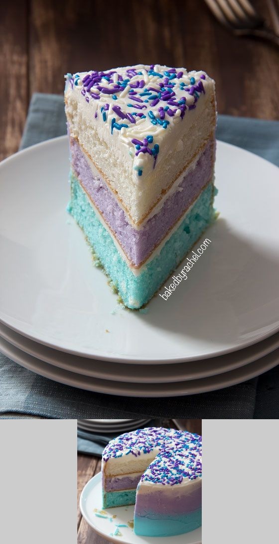 Surprise Watercolor Layer Cake with Vanilla Buttercream Frosting