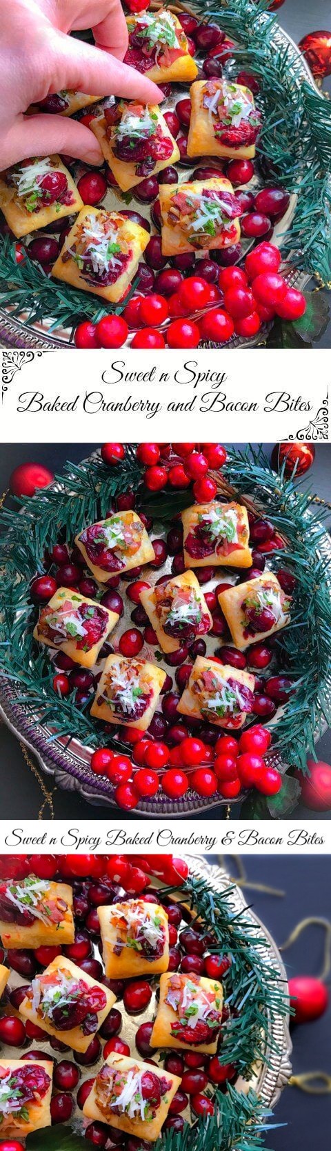 Sweet n Spicy Baked Cranberry and Bacon Bites