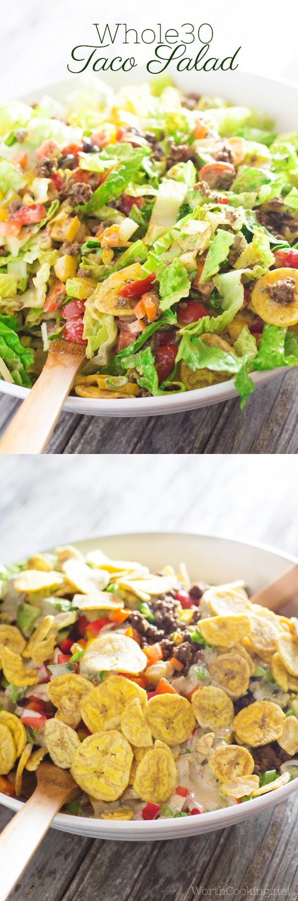 Taco Salad with Creamy Cilantro Dressing (whole30/df/cf