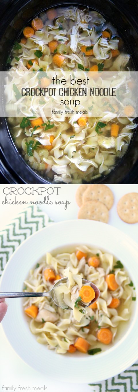 The Best Crockpot Chicken Noodle Soup