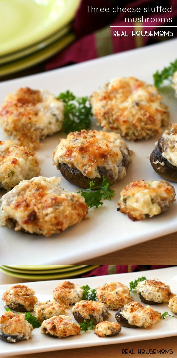 Three Cheese Stuffed Mushrooms