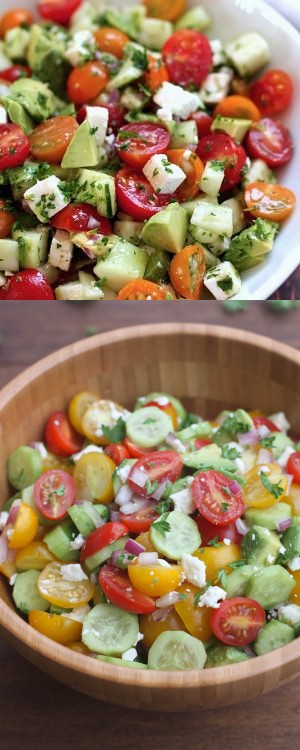 Tomato, Cucumber, Avocado Salad