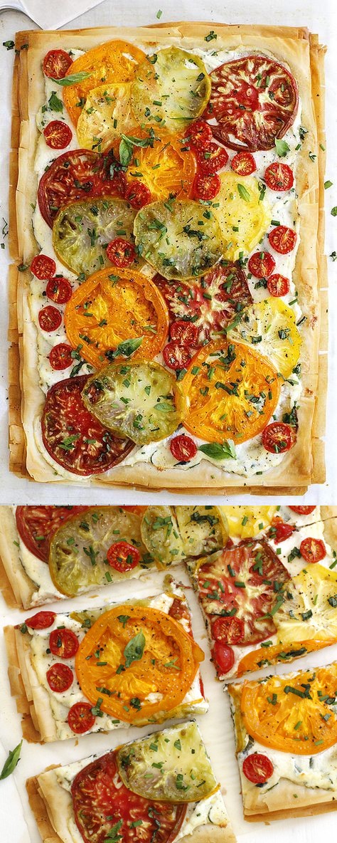 Tomato Ricotta Phyllo Tart