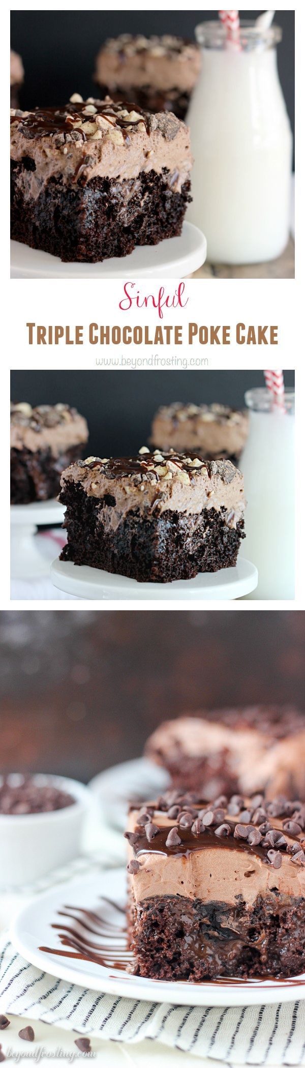 Triple Chocolate Poke Cake