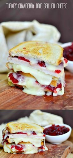 Turkey Cranberry Brie Grilled Cheese