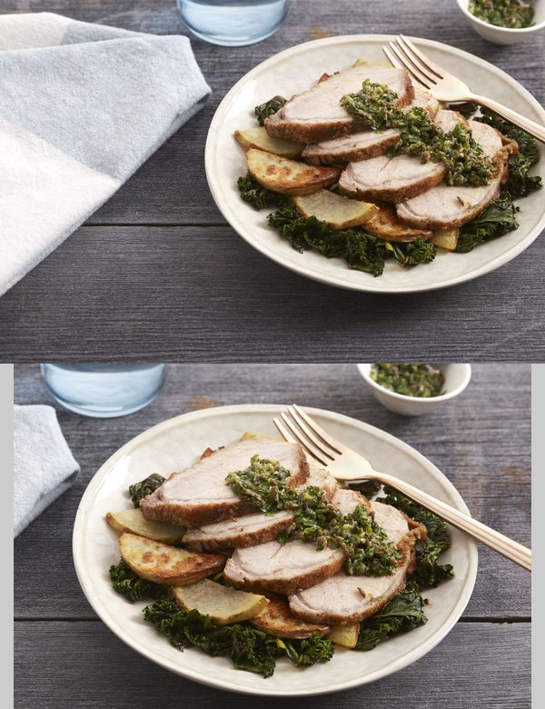 Tuscan-Style Roasted Pork with Kale & Salsa Verde