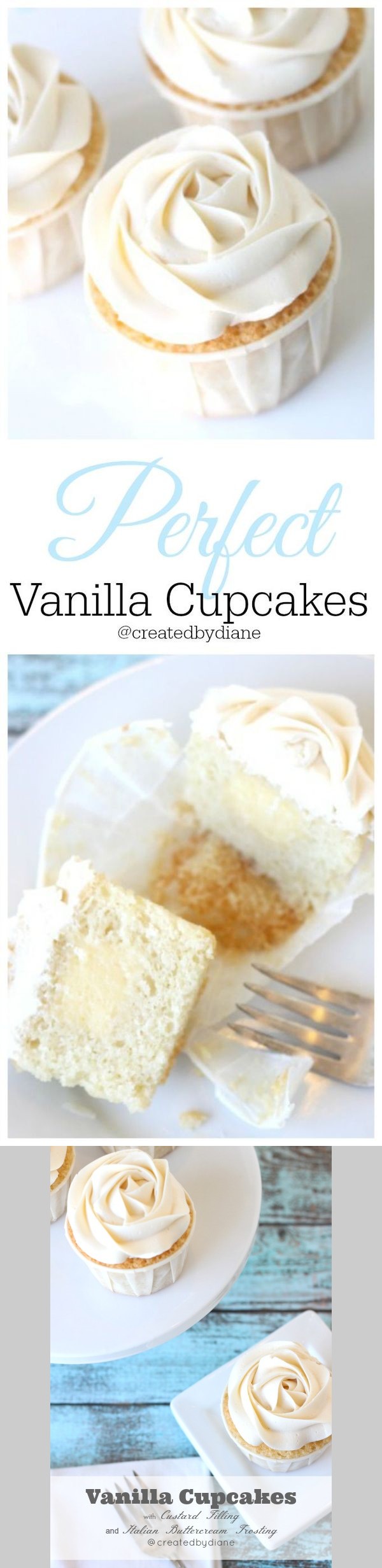 Vanilla Bean Cupcakes with Vanilla Italian Buttercream Frosting filled