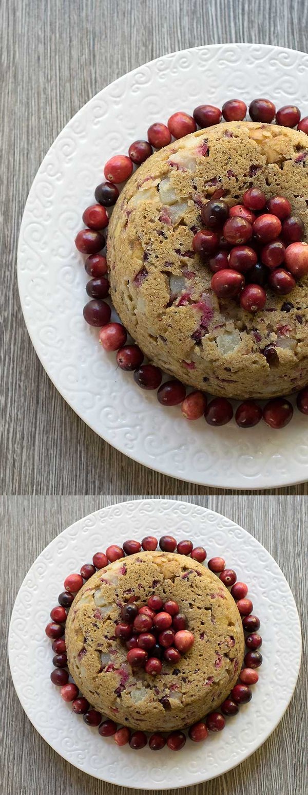 Vegan Pear and Cranberry Instant Pot Cake