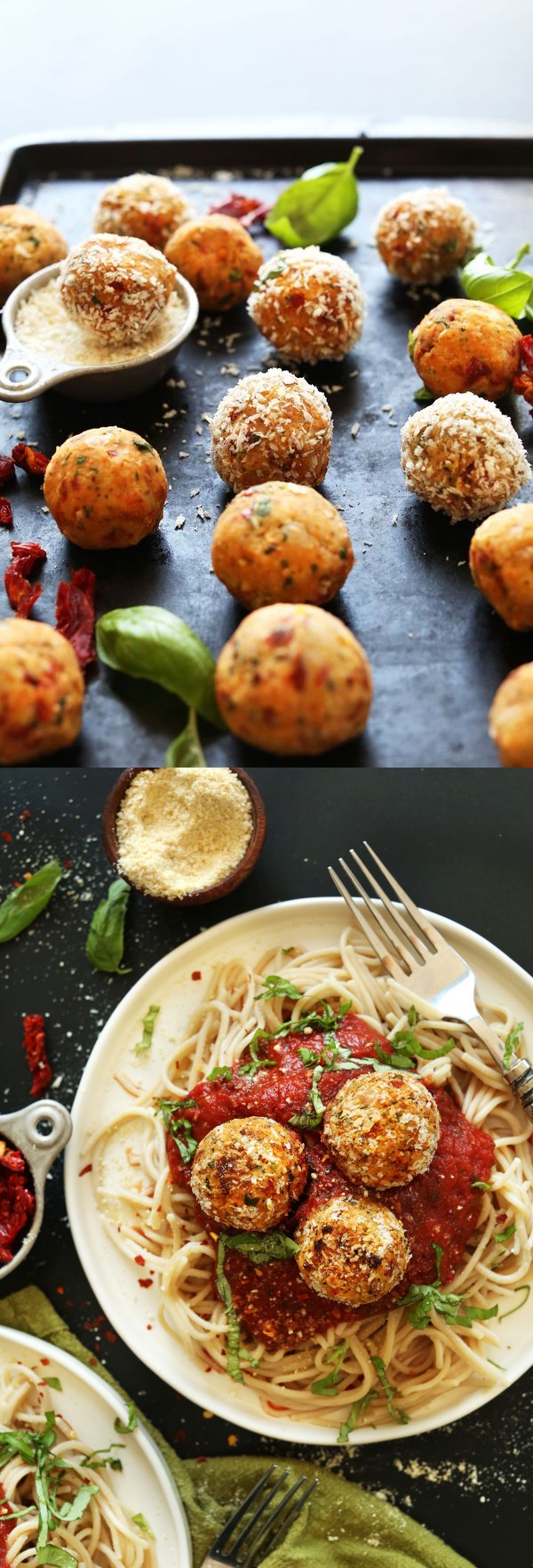 Vegan Sun-dried Tomato & Basil Meatballs