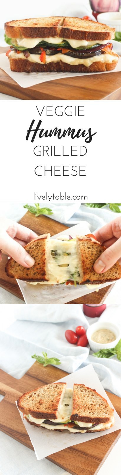 Veggie Hummus Grilled Cheese