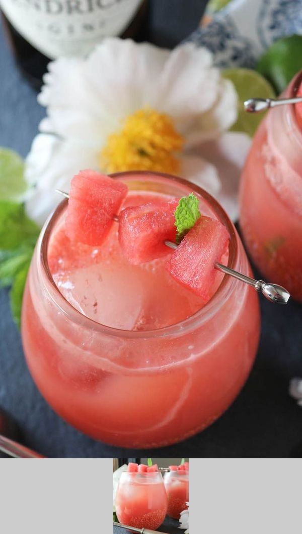 Watermelon Rhubarb Gin Fizz