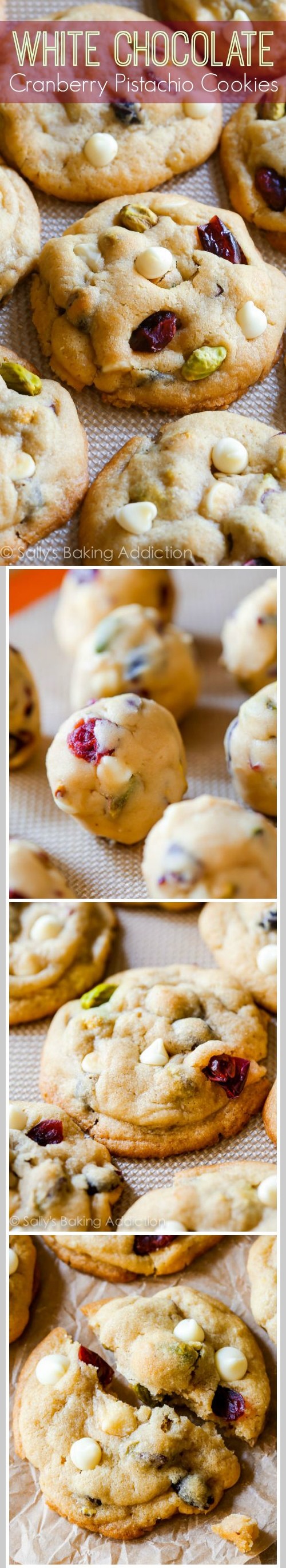 White Chocolate Cranberry Pistachio Cookies