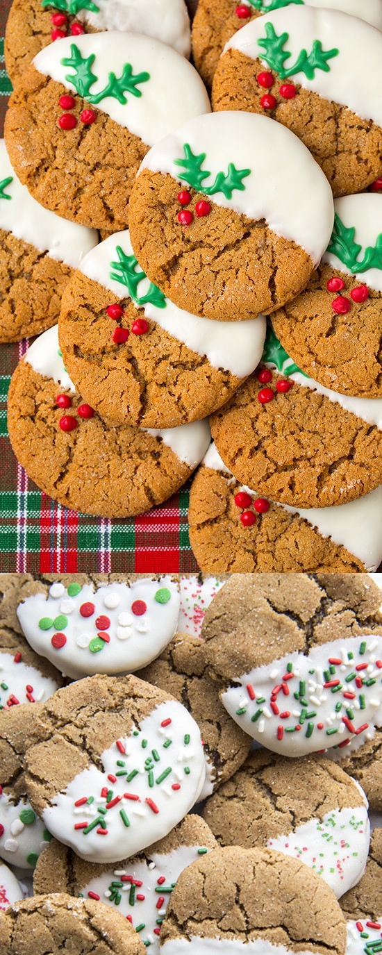 White Chocolate Dipped Ginger Cookies