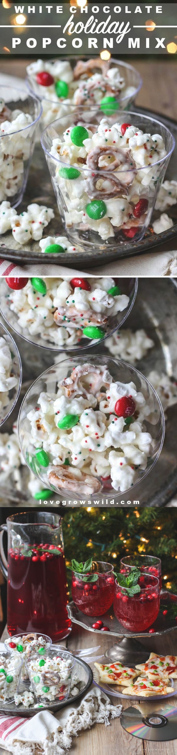 White Chocolate Holiday Popcorn Mix