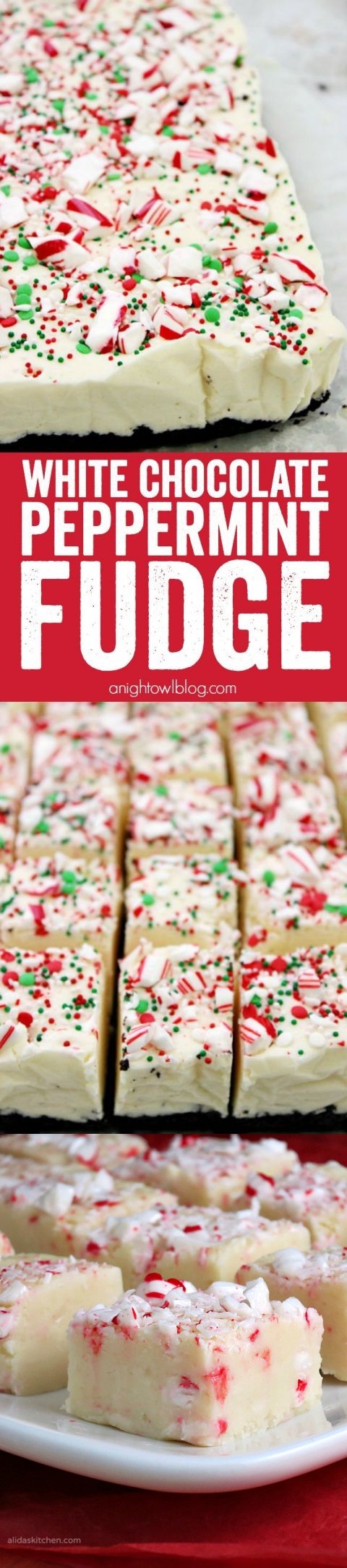 White Chocolate Peppermint Fudge