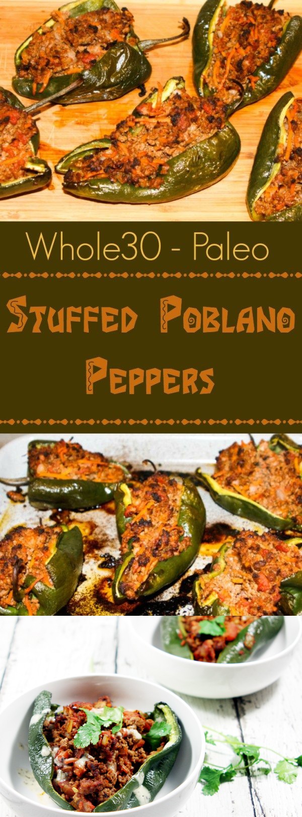 Whole30 Stuffed Poblano Peppers