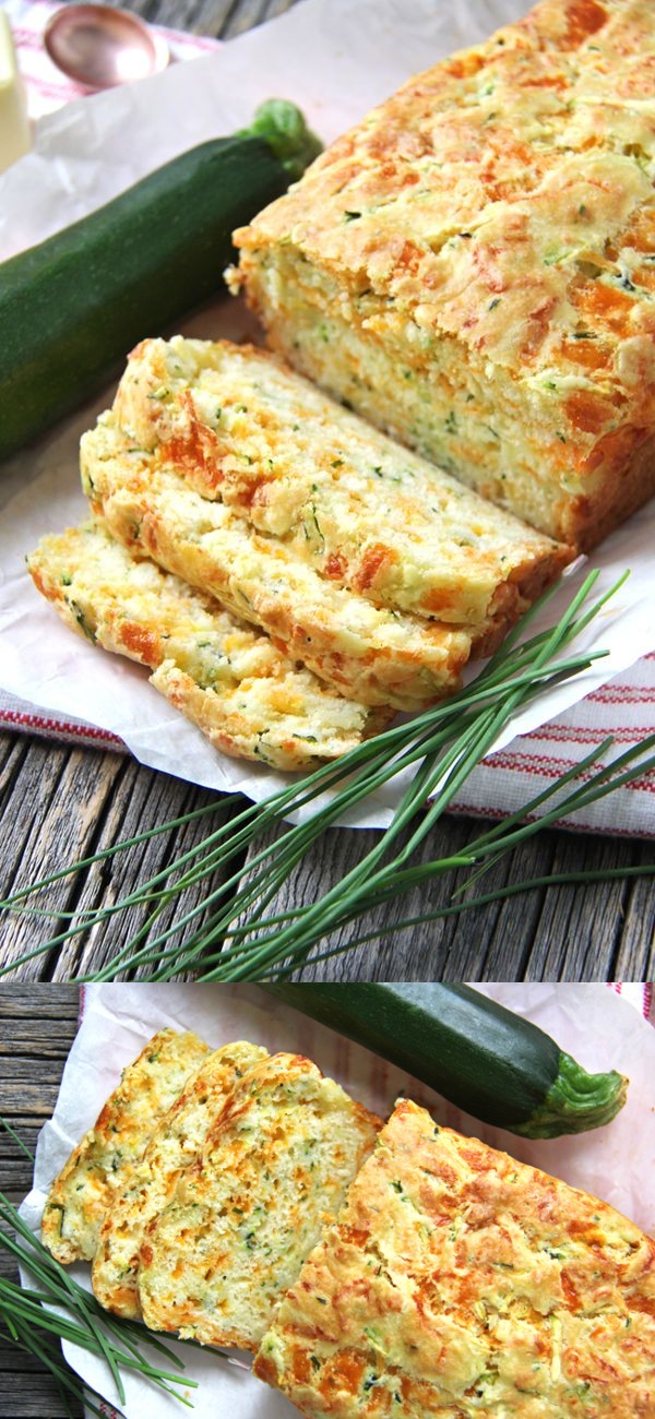 Zucchini, Cheddar Cheese & Chive Buttermilk Quick Bread