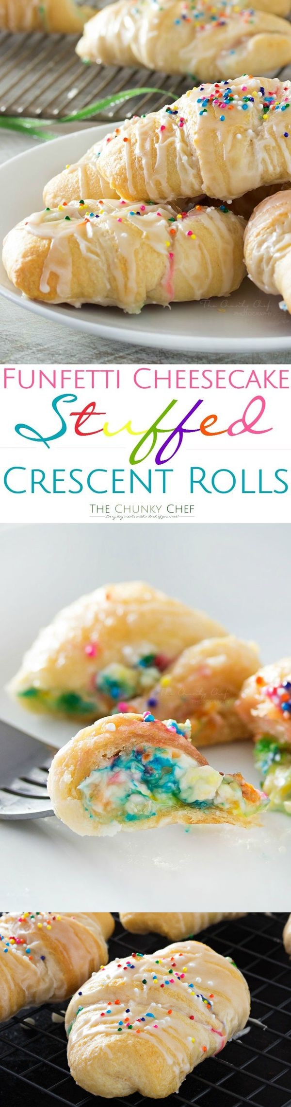 Funfetti Cheesecake Stuffed Crescent Rolls