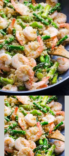 Garlic Butter Shrimp, Quinoa and Asparagus