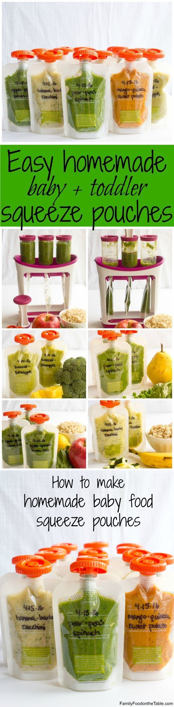 Homemade baby food pouches