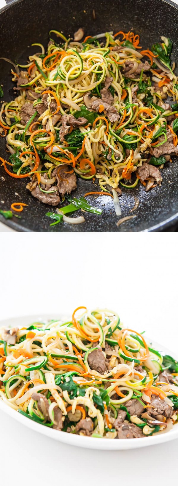 Korean Japchae Zucchini Noodles