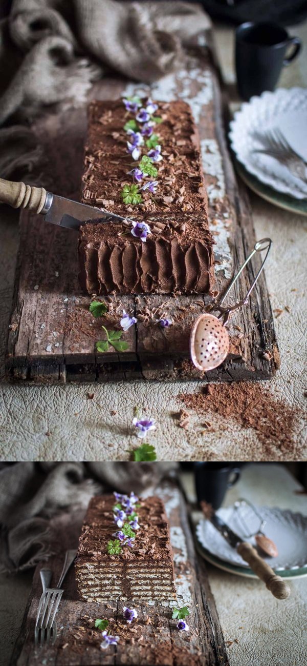 Mum's biscuit cake with coffee & chocolate