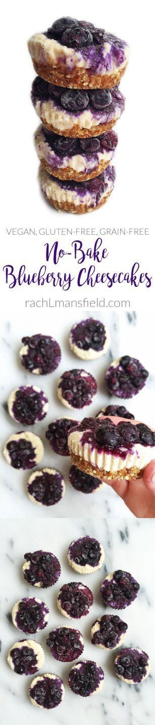 No-bake Blueberry Cheesecakes