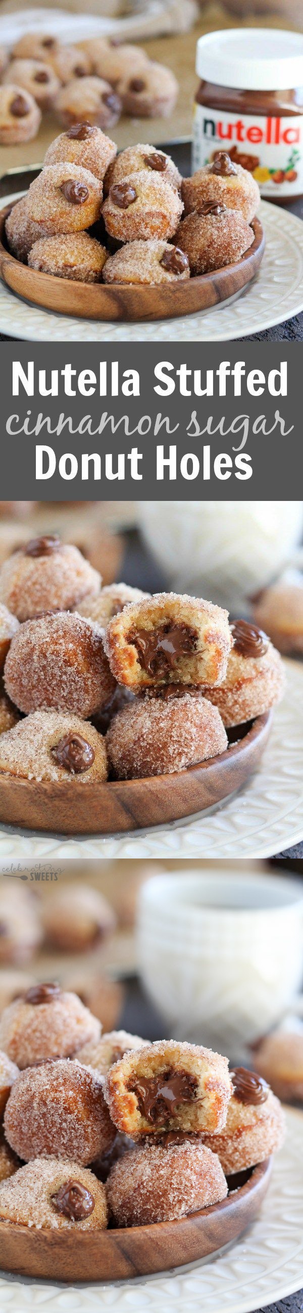 Nutella Stuffed Cinnamon Sugar Donut Holes