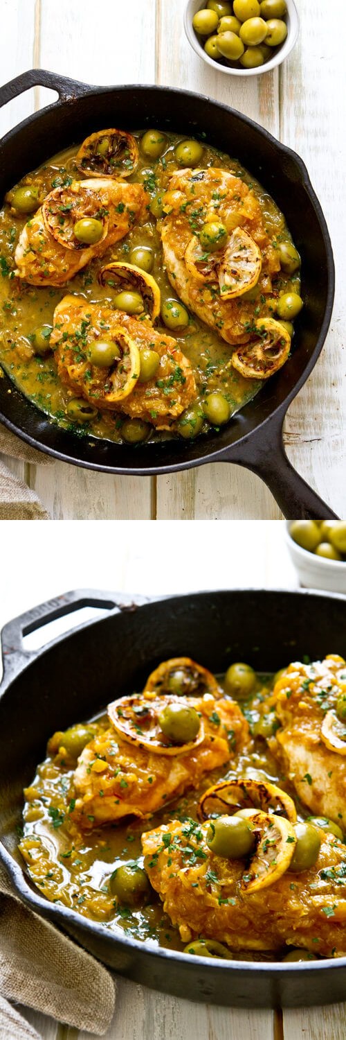 One Pan Moroccan Lemon Olive Chicken