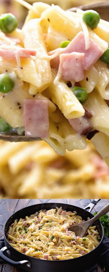 One Pot Ham & Penne Skillet