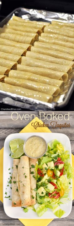 Oven Baked Chicken Taquitos