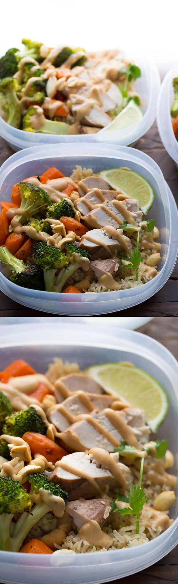 Peanut-Lime Chicken Lunch Bowls