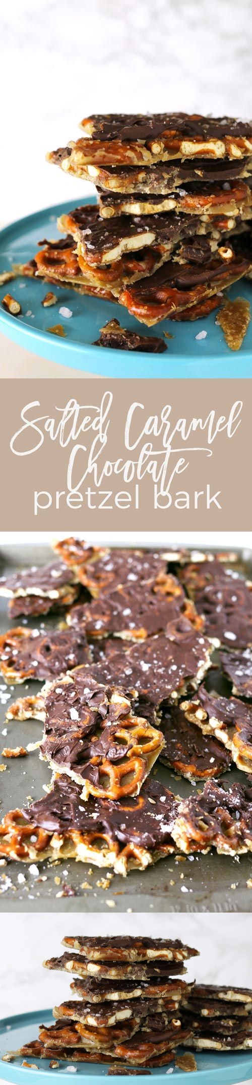 Salted Caramel Chocolate Pretzel Bark