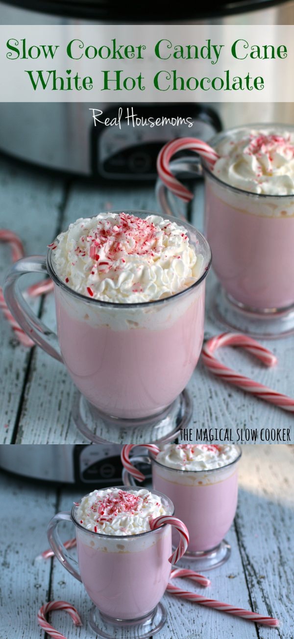 Slow Cooker Candy Cane White Hot Chocolate