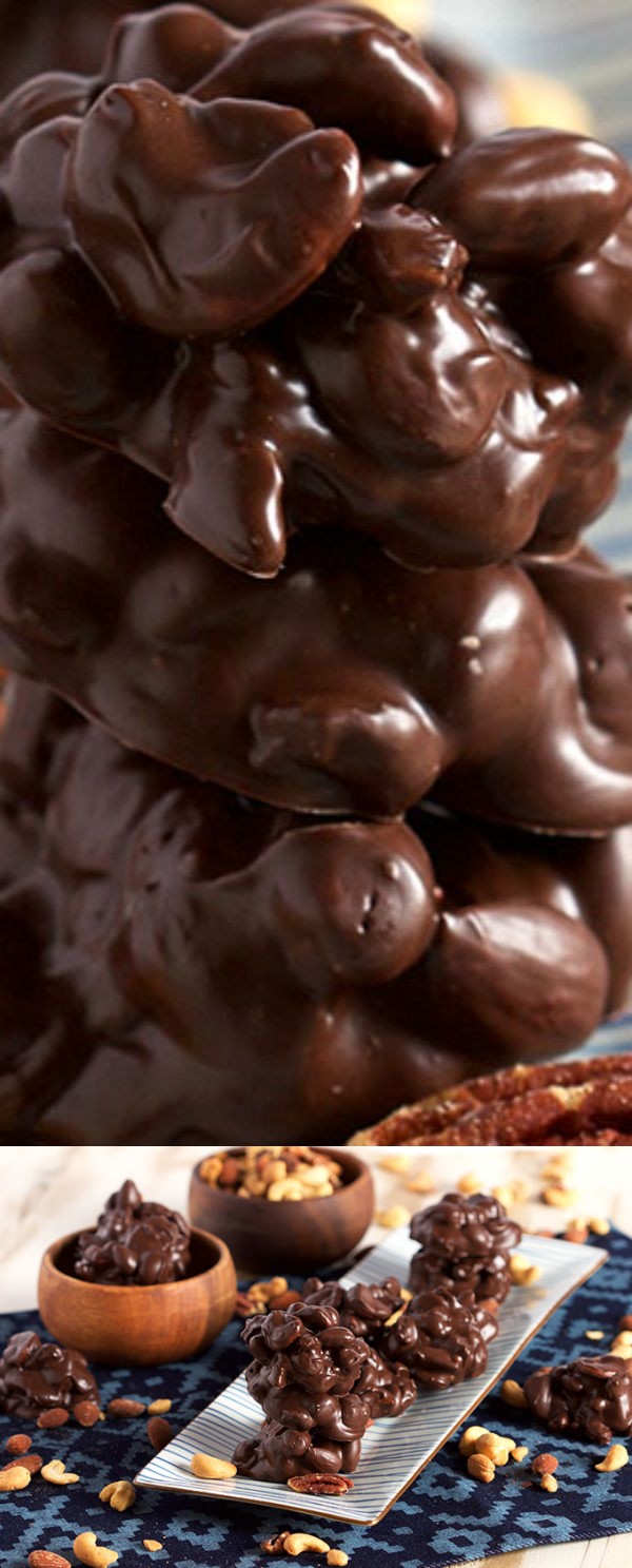 Slow Cooker Chocolate Fruit and Nut Clusters