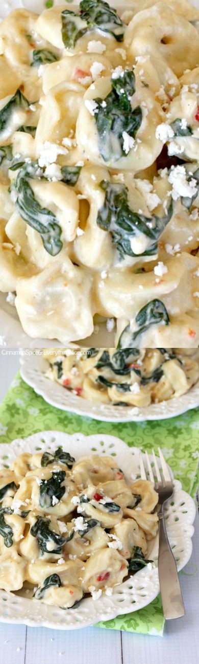 Spinach Feta Alfredo Tortellini