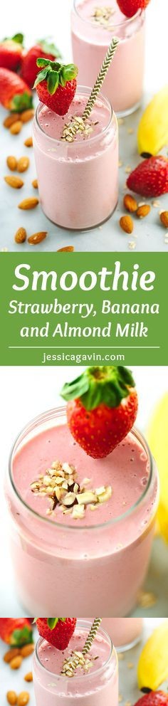 Strawberry Banana Smoothie with Almond Milk
