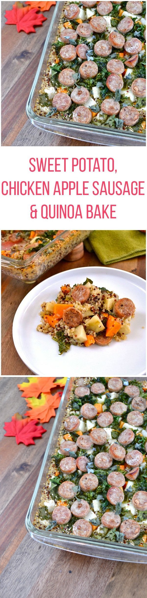 Sweet Potato & Chicken Apple Sausage Quinoa Bake