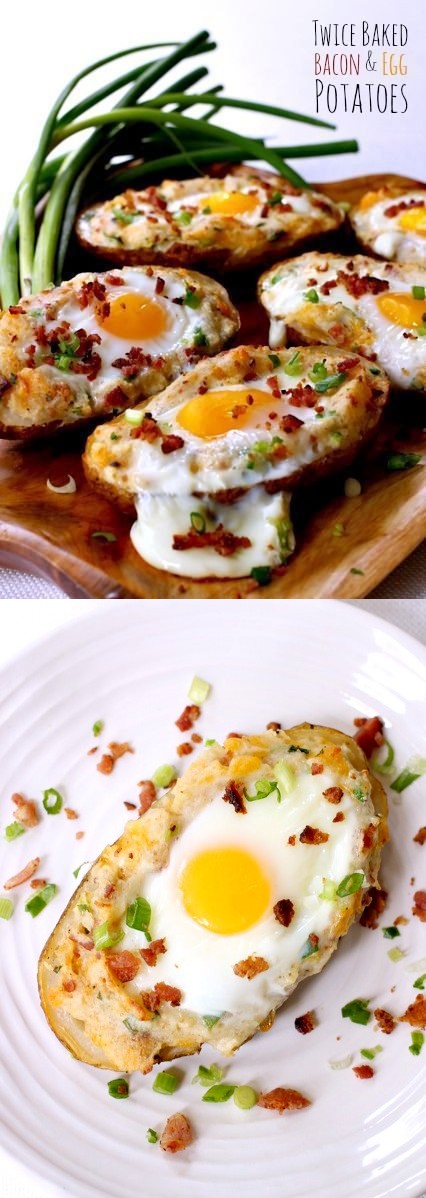 Twice Baked Bacon & Egg Potatoes