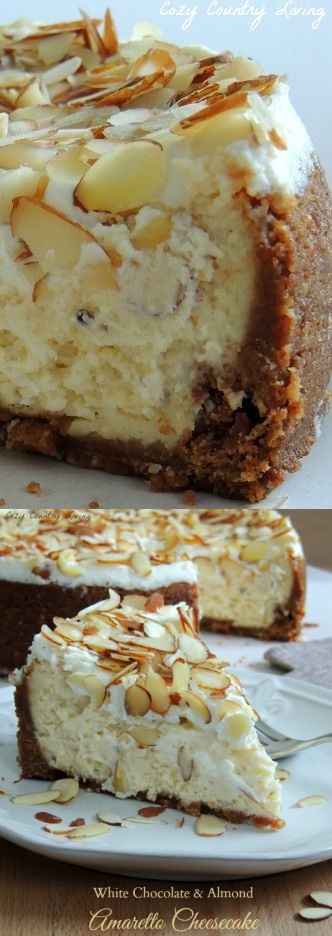 White Chocolate & Almond Amaretto Cheesecake