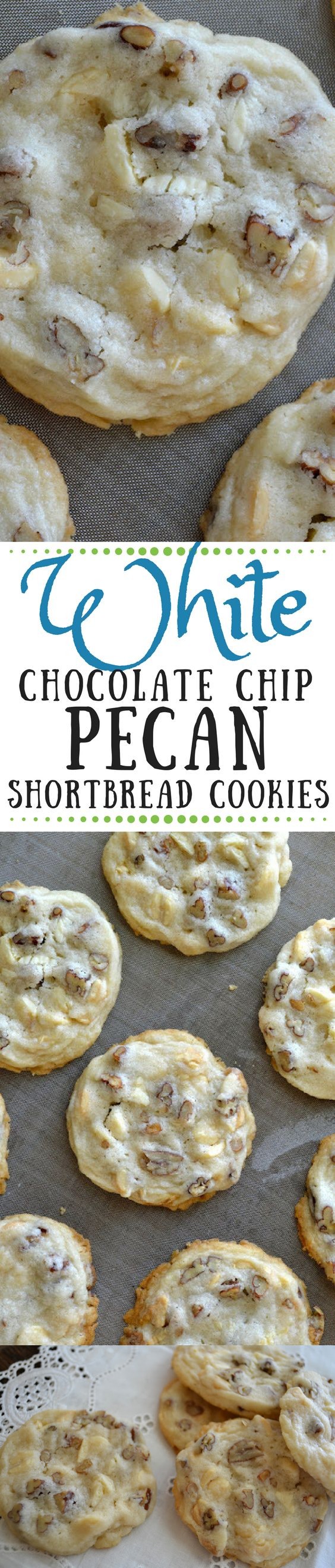 White Chocolate Chip Pecan Shortbread Cookies