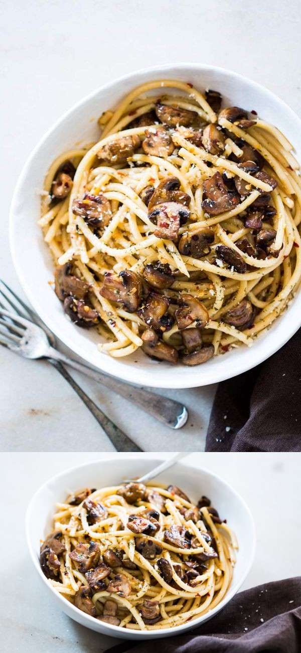 15 minutes Mushroom Spaghetti Aglio Olio