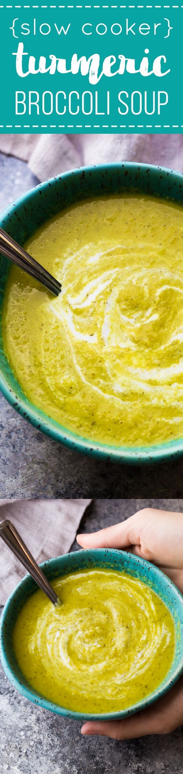 Anti-Inflammatory Broccoli, Ginger and Turmeric Soup (Slow Cooker